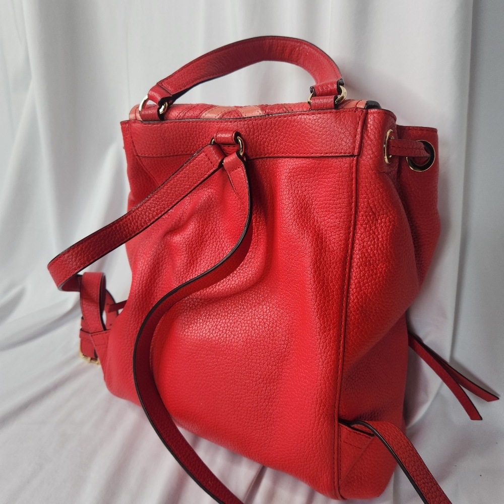 Michael Kors Red Riley Backpack - Picture 5 of 16